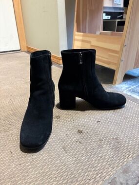 La Canadienne Joanie Black Suede Booties, 7